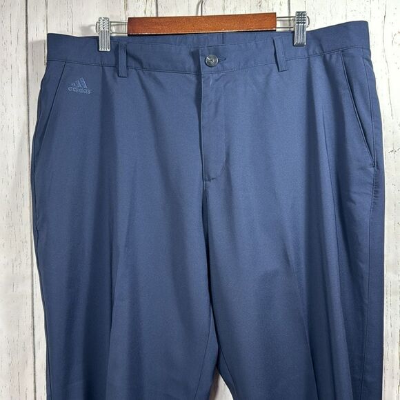 Adidas Climate Mens Pants 38X34 Chino Golf Breathable Stretch Blue Casual Pants - Picture 2 of 14